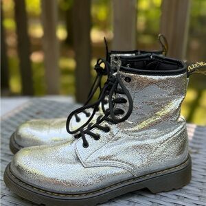 Dr. Martens Kids Silver Boots